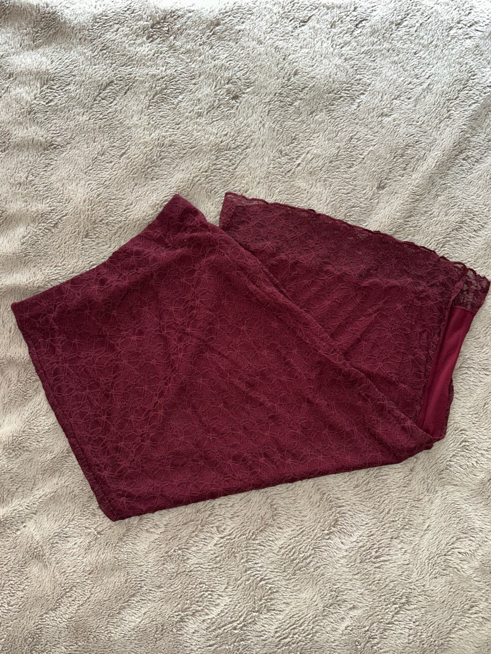 Lace Maxi Skirt - Burgundy